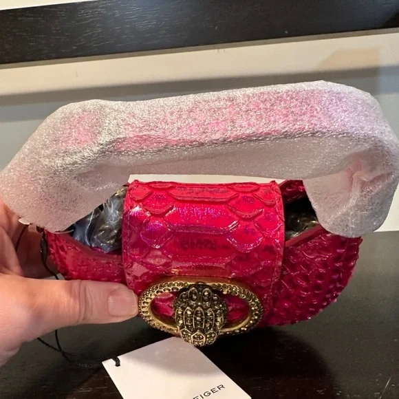 Kurt Geiger Micro Chelsea Hobo Bag Fuchsia - Picture 8 of 11